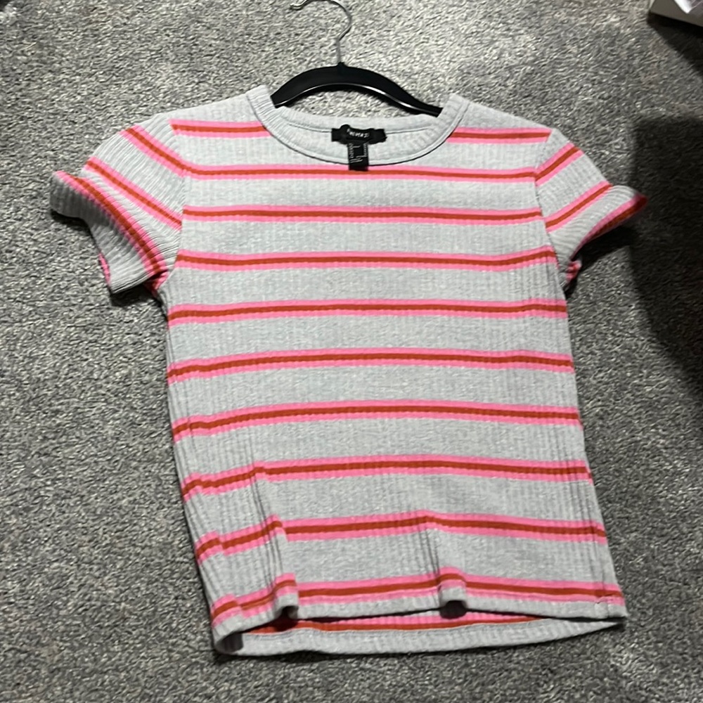 Forever 21 gray striped tee